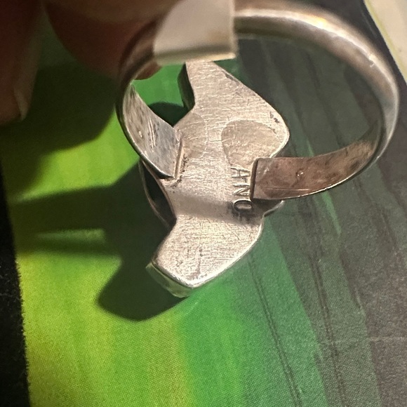 925 Ring with Turquoise and Coral Accents - Picture 2 of 2